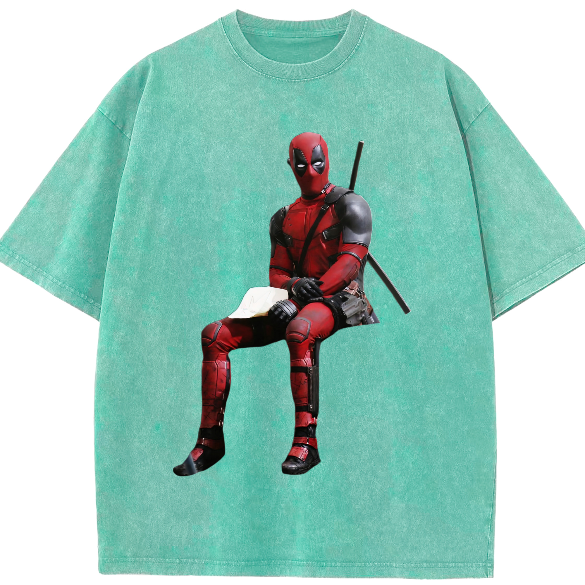 （画像用） Deadpool デッドプール 綿100% ヴィンテージ風 半袖Tシャツ（フロントプリント）